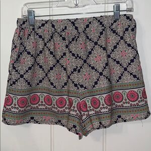 Ooberswank pink & black patterned  shorts